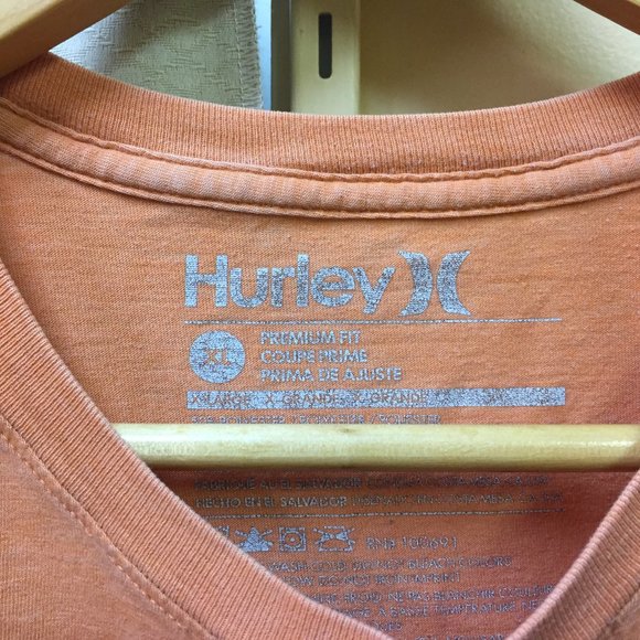 Orange Hurley Shirt XL - Picture 3 of 6